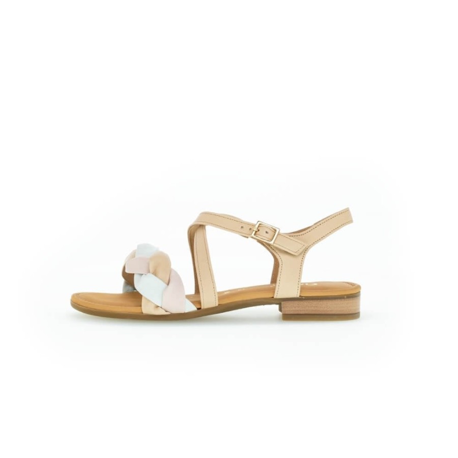 Gabor Strappy Twist Detail Sandal - Flame 22.796 | Flat Sandals