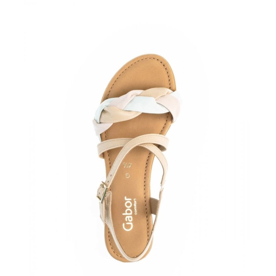 Gabor Strappy Twist Detail Sandal - Flame 22.796 | Flat Sandals