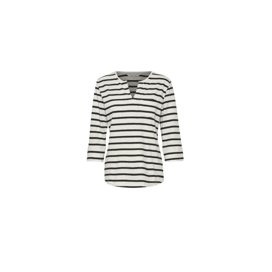 Part Two Striped V-Neck T-Shirt - Kessie | Tops/T-Shirts