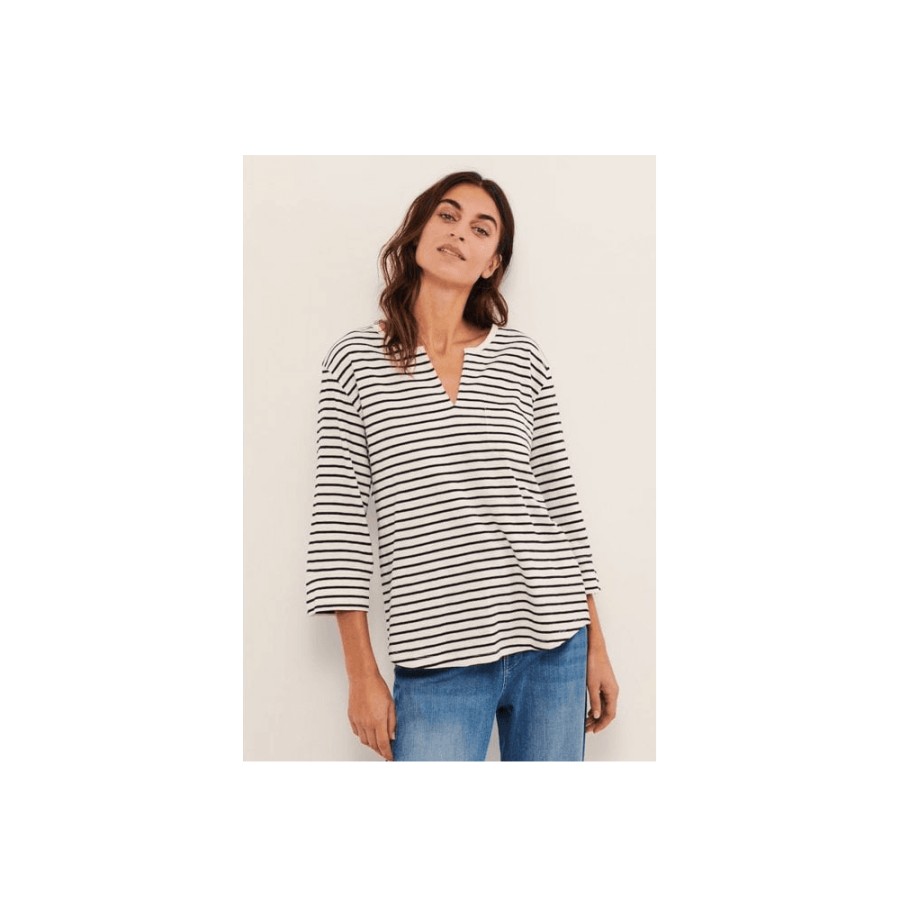 Part Two Striped V-Neck T-Shirt - Kessie | Tops/T-Shirts